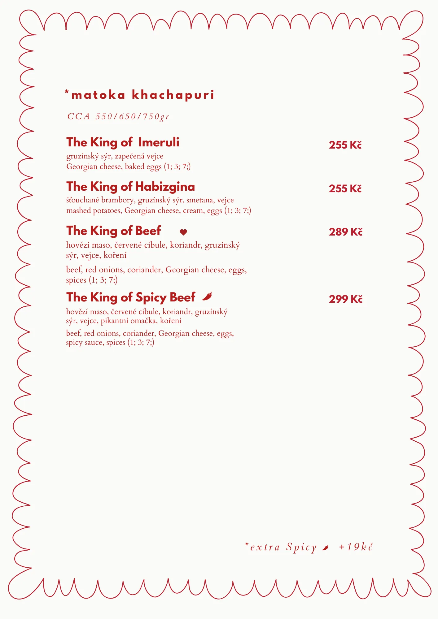 Původní menu plakát MATOKA číslo 5